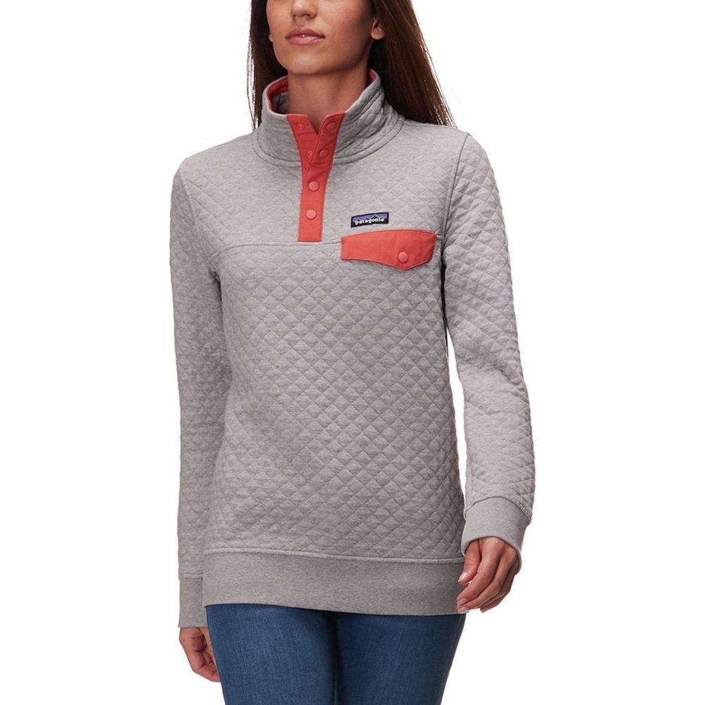 ⭐️PATAGONIA gray and coral quilted sweatshirt ⭐️